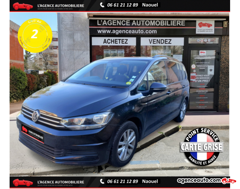 Achat voiture occasion, Auto occasion pas cher | Agence Auto Volkswagen Touran 1.6 BLUEMOTION CONFORTLINE Noir Année 2015 Manuelle Diesel